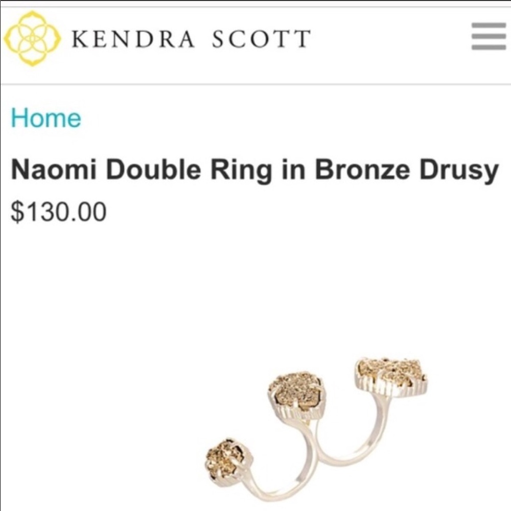 Kendra Scott Naomi double ring in Bronze Drusy